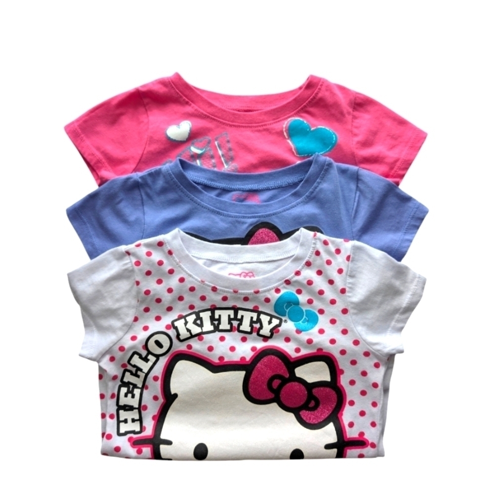 NWOT Hello Kitty Sanrio Girls T-Shirt Bundle Pink Purple White Size 5